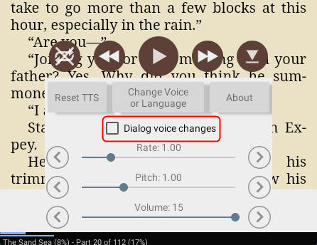 Dialog voice changes checkbox